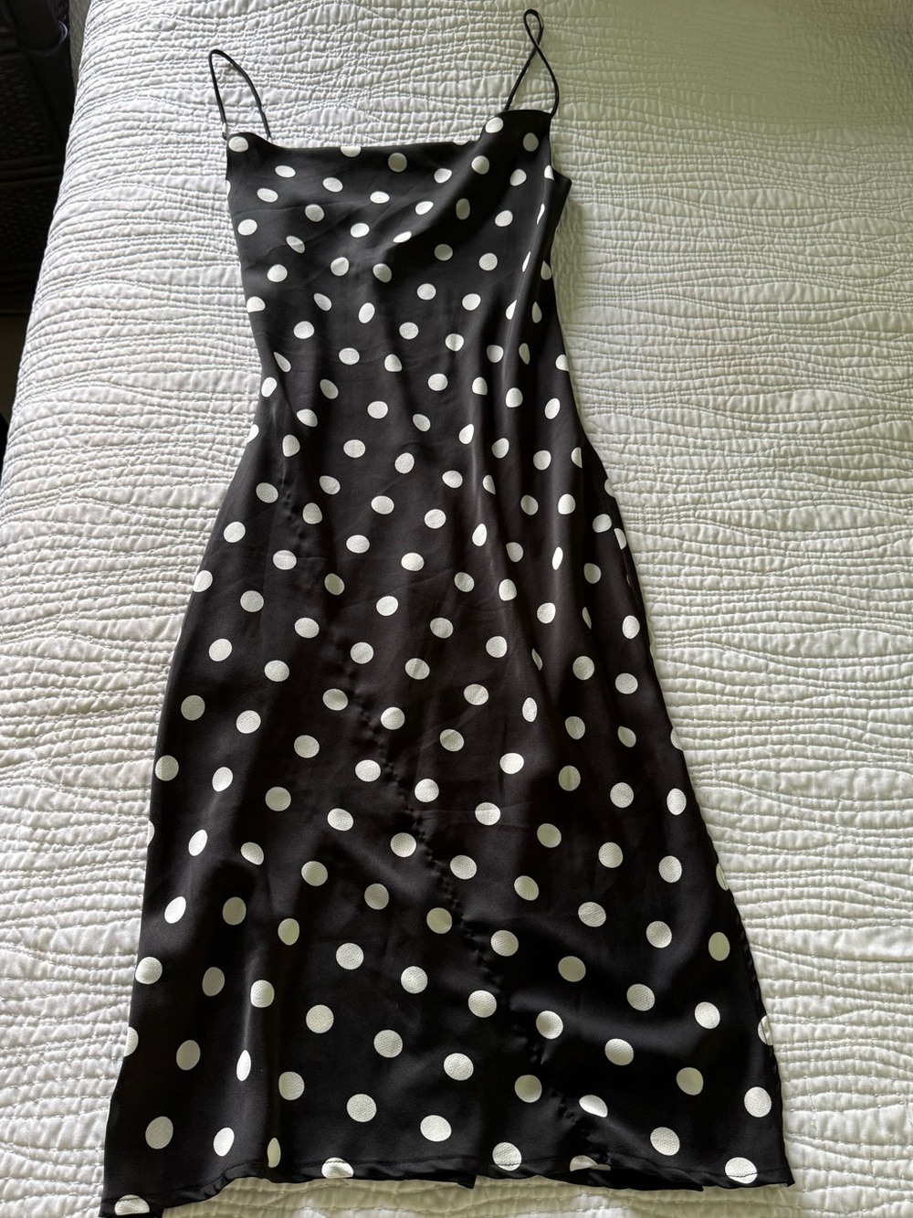 Black and White Polka Dot Slip Dress